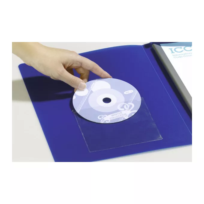 Kieszeń z klapką na płytę CD, samoprzylepna ,opk.100 szt. POCKETFIX CD/DVD DURABLE