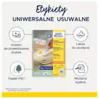 Usuwalne etykiety uniwersalne 17,8 x 10 mm, atramentowe, laserowe, kolorowe laserowe, A4