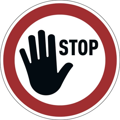 Samoprzylepny znak &quot;STOP&quot;, usuwalny