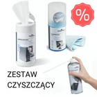 [Zestaw] BOX 100 nasączonych ściereczek + płyn do ekranu 200 ml ze ściereczką + sprężone powietrze 400 ml