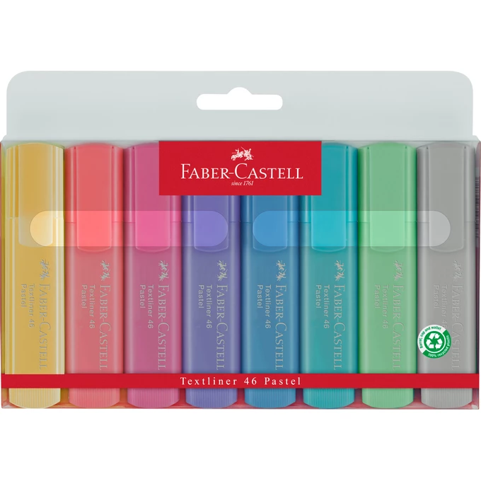 Zakreślacze 1546 8szt Pastelowe, Faber-Castell     