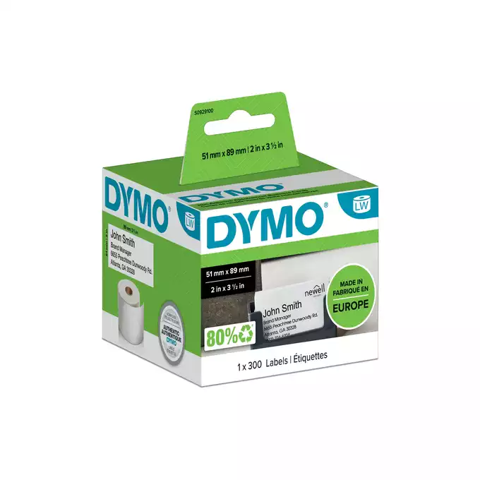 DYMO Etykiety wizytówkowe nieprzylepne 51mm x 89mm