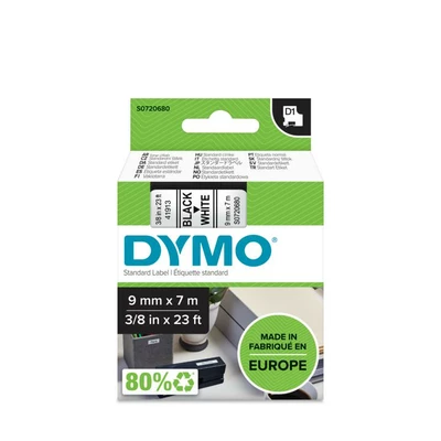 DYMO LM Taśma D1 9mm x 7 m czarny nadruk na białym tle