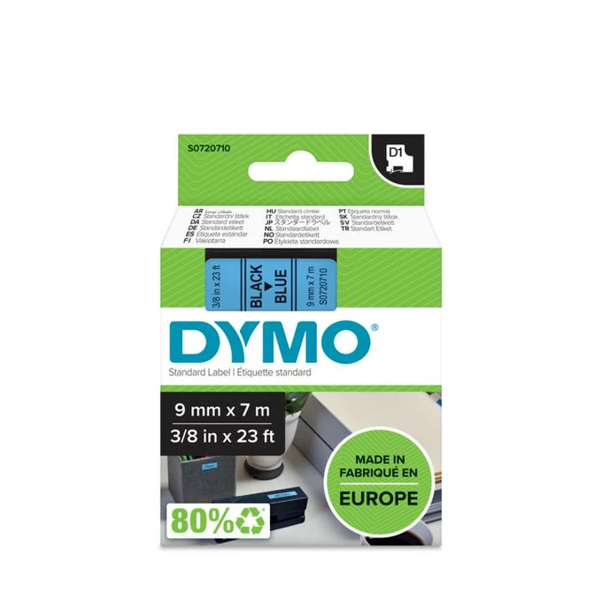 DYMO LM Taśma D1 9mm x 7m czarny nadruk na niebieskim tle