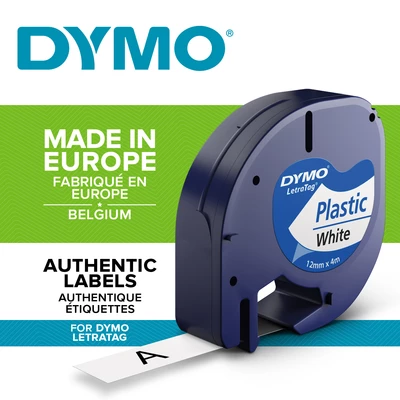 DYMO taśma plastkowa 12mm x 4m - biała