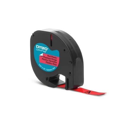 DYMO taśma plastikowa 12mm x 4m - czerwona 