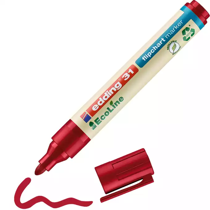 MARKER DO FLIPCHARTÓW E-31 EDDING ECOLINE, 1,5-3 MM, CZERWONY