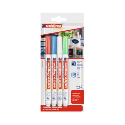 MARKER KREDOWY E-4085 EDDING, 1-2 MM, BLISTER, 4 SZT., BASIC