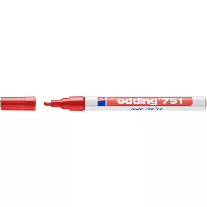 MARKER OLEJOWY E-751 EDDING, 1-2 MM, CZERWONY