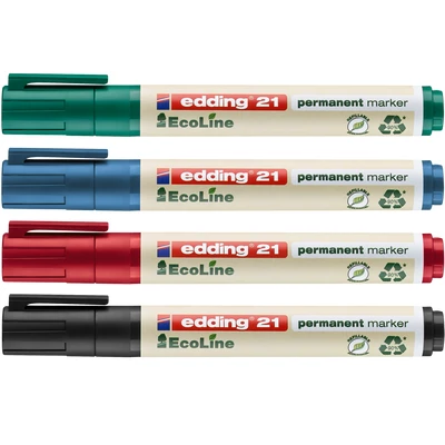 MARKER PERMANENTNY E-21 ECOLINE EDDING, 1,5-3 MM, 4 SZT