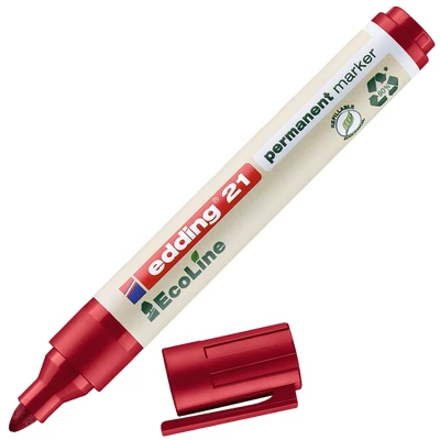 MARKER PERMANENTNY E-21 EDDING ECOLINE, 1,5-3MM, CZERWONY