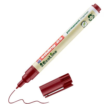 MARKER PERMANENTNY E-25 EDDING ECOLINE, 1MM, CZERWONY