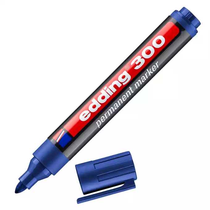 MARKER PERMANENTNY E-300 EDDING, 1,5-3MM, NIEBIESKI